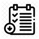 Bloco De Notas Seta Para Baixo Documentos Icon