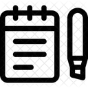 Bloco De Notas Marcador Conhecimento Ícone