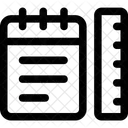 Bloco De Notas Regua Conhecimento Ícone
