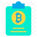 Prancheta Documento Bitcoin Papel Bitcoin Ícone