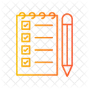 Escrita no bloco de notas  Ícone