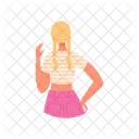 Blondine Madchen Zopfe Symbol