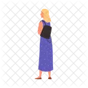 Blondine Frau Ruckansicht Symbol