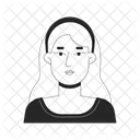 Blonde Caucasian Young Adult Woman Headband Icon