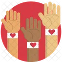 Hand Blood Donation Help Icon