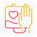 Blood Donation Medical Aid Helping Hand Icon