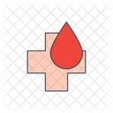 Blood Drop With Cross Icon