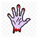 Bloody Handprint Red Scary Icon