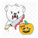 Bloody Knife Angry Bear Halloween Bear Icon