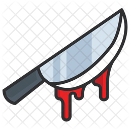 Bloody Knife Icon - Download in Colored Outline Style