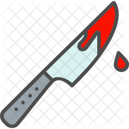 Bloody Knife Icon - Download In Colored Outline Style