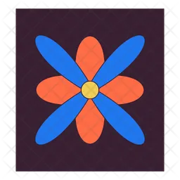 Blooming flower on black background image  Icon