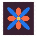 Blooming flower on black background image  Icon
