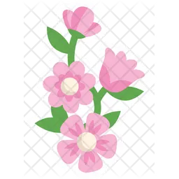 Blooming Pink Flower  Icon
