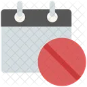 Calendario Bloquear Cancelar Icono