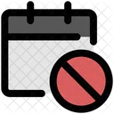 Calendario Bloquear Cancelar Icono