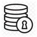 Bloquear Base De Datos Almacenamiento Icono