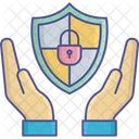 Mano sosteniendo el bloqueo del escudo  Icono