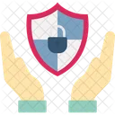 Mano Sujetando El Bloqueo Del Escudo Concepto De Proteccion Concepto De Seguridad Icono