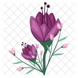 Blossom Pink Flower Bush  Icon