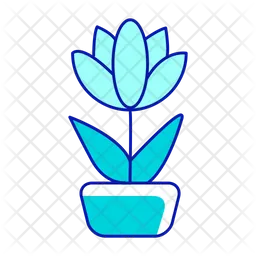 Blossoming flower in pot  Icon