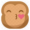 Blow Kiss Monkey Emoji Icon