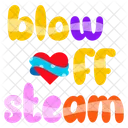 Blow Off Steam Heart Shape Typography Word Icon