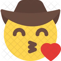Blowing A Kiss Cowboy Emoji Icon