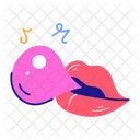 Blowing Mouth Blowing Bubble Bubble Mouth Icon