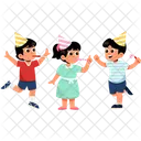 Blowing Party Horns Kids Birthday Icon