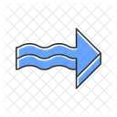 Blue 3d wavy arrow  Icon