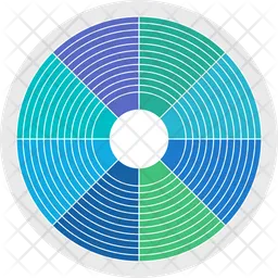 Blue and green circular spectrum  Icon