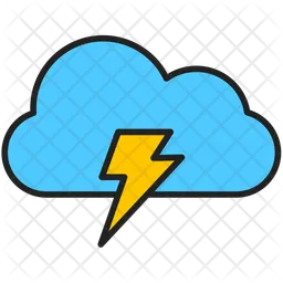 Blue-cloud-and-lightning  Icon