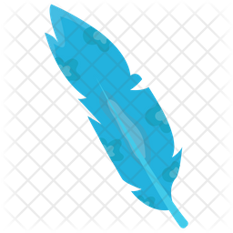 Blue Feather Icon - Download in Flat Style
