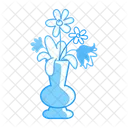 Blue Flowers In Vase Icon