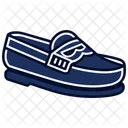 Blue Leather Loafer Shoes  Icon