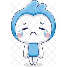 Blue Mascot Crying  Icon