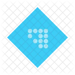 Blue rhomb with dotted symbol  Icon