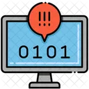 Blue Screen Binary Code Error Coding Error Icon