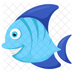 Blue Tang Fish Icon - Download in Flat Style