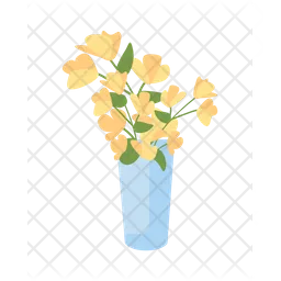 Blue vase with flowers  Icon