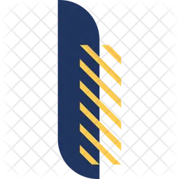 Blue vertical bar and diagonal stripes  Icon
