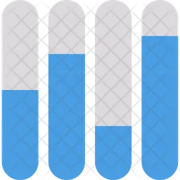 Blue vertical bars infographic chart  Icon