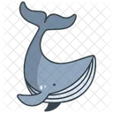 Blue Whale Beach Fish Icon
