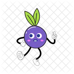 Blueberry Mascot  Icon