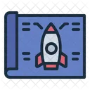 Blueprint Rocket Spacecraft Icon