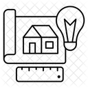 設計図、家のプラン、家の地図 アイコン