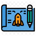 Blueprint Rocket Plan Icon
