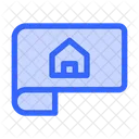 Blueprint House Construction Icon