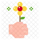 Blume Geschenk Hand Symbol